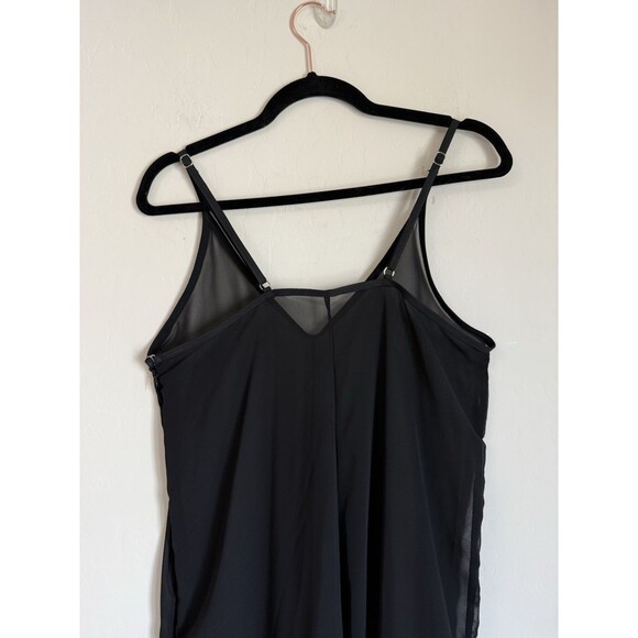 Womens Sheer Black Mesh Wide Leg Spaghetti Strap Jumpsuit Romper Festival Fall - Picture 7 of 7